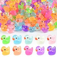 Mini Duck Figurines,120Pcs Mini Resin Ducks Luminous Glow in The Dark, for Birthday Party Favors DIY Decoration