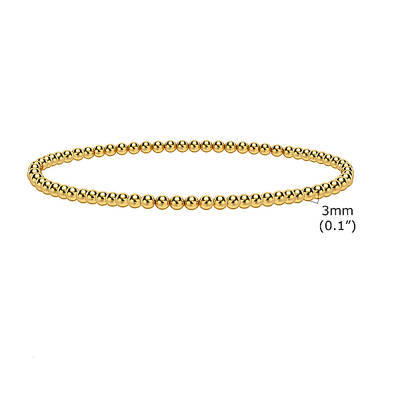 Stainless Steel Round Beaded Stretch Bracelets