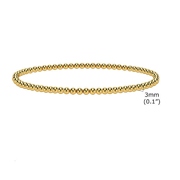 Stainless Steel Round Beaded Stretch Bracelets