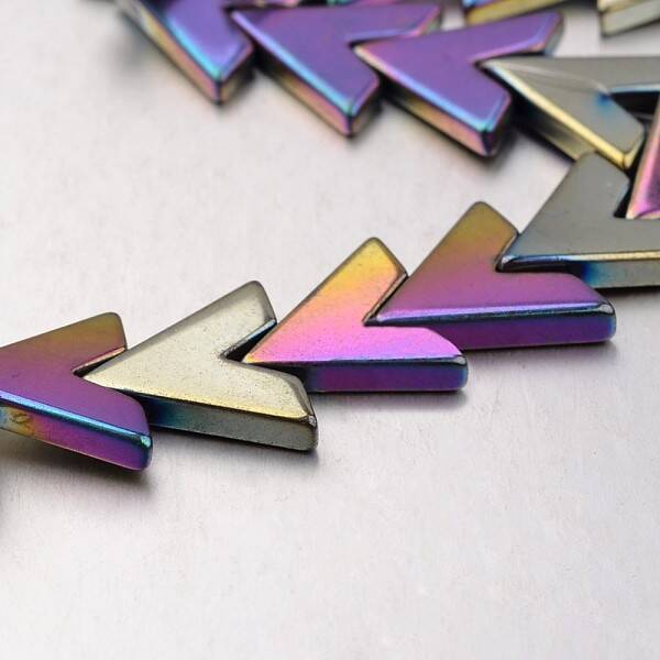 Electroplate Non-magnetic Synthetic Hematite Bead Strands