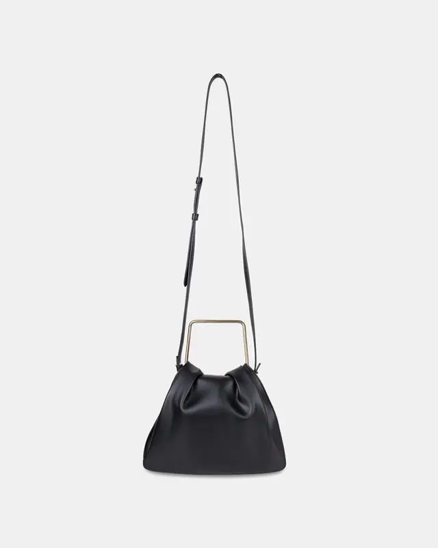 ?? Poppy Corn Leather Bag | Color: Black
