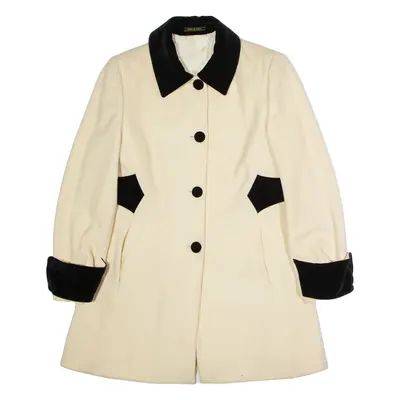Womens Overcoat Coat Cream Wool UK 10