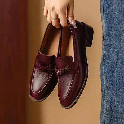 CHIKO Mikelena Round Toe Block Heels Loafers Shoes