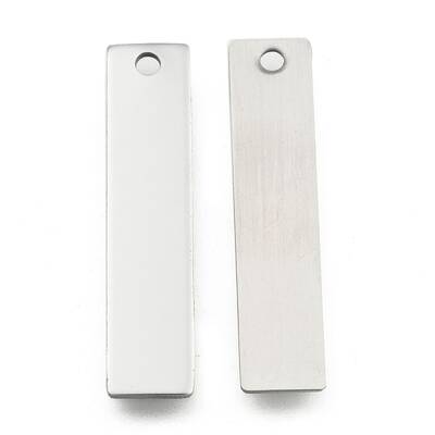 Tarnish Resistant 201 Stainless Steel Rectangle Stamping Blank Tag Pendants