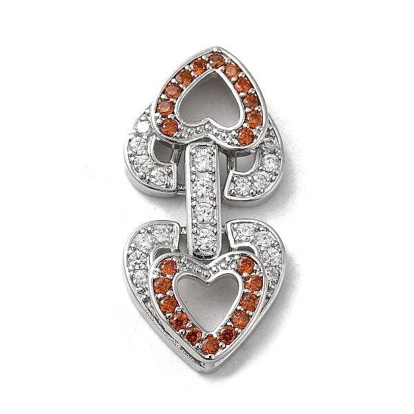 Brass Micro Pave Cubic Zirconia Fold Over Clasps