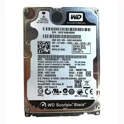 Y19R3 Dell 250GB 7200RPM SATA 3Gb/s 16MB Cache 2.5-Inch Hard Drive