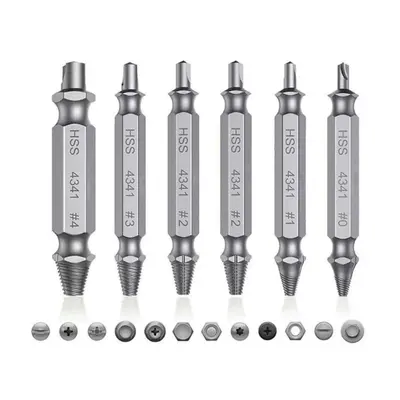 Damaged Screw Extractor Set,Easy Out Bolt Extractor,Stripped Broken Screw Remover,Double Head Extraction Design Extractor Hea...