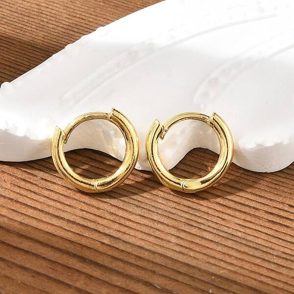 Brass Huggie Hoop Earrings