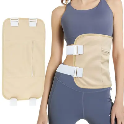 Waist Castor Oil Pack without Castor Oil, Organic Castor Oil Wrap with Adjustable Band & Pocket, Reusable Body Care Castor Oi...