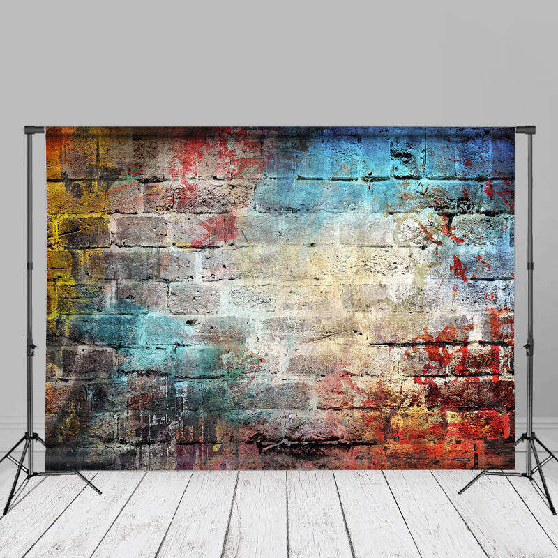 Brick Wall Shabby Art Painting Photography Backdrop - Aperturee