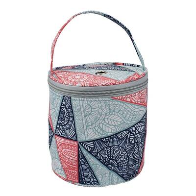 Oxford Zipper Knitting Bucket Bag with Handle
