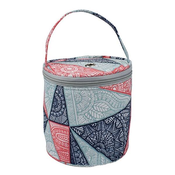 Oxford Zipper Knitting Bucket Bag with Handle