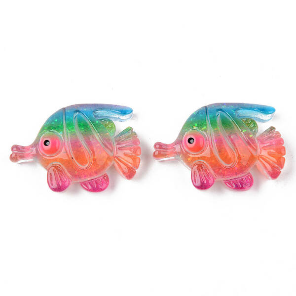Rainbow Resin Cabochons