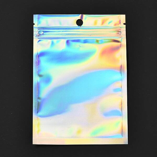 Rectangle Zip Lock Plastic Glitter Holographic Bags