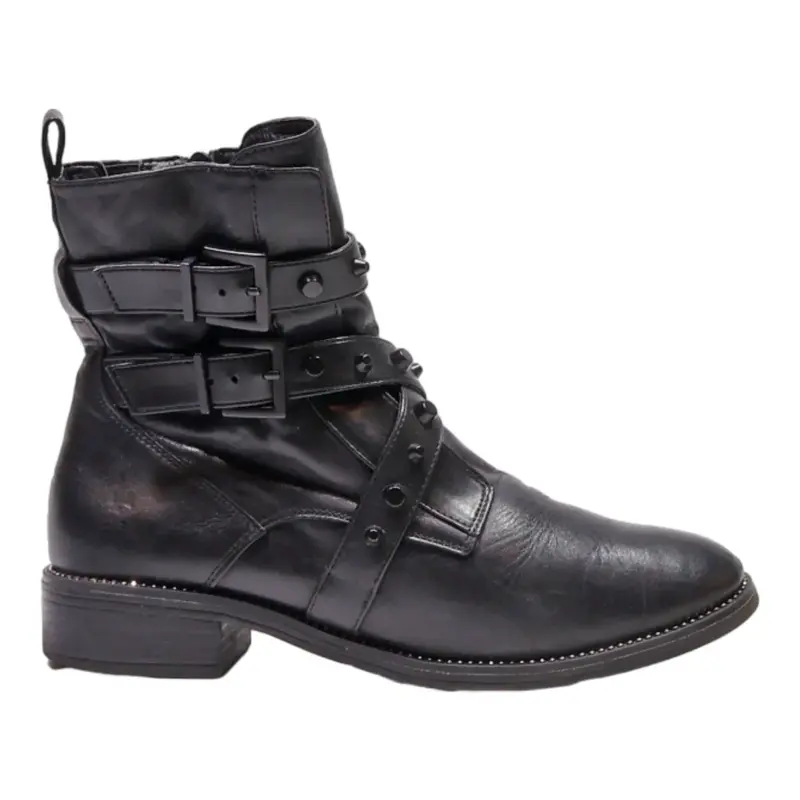 TAMARIS Ankle Boots Black Leather Womens UK 6