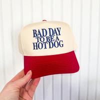 Bad Day To Be a Hot Dog Embroidered Trucker Hat Baseball Cap