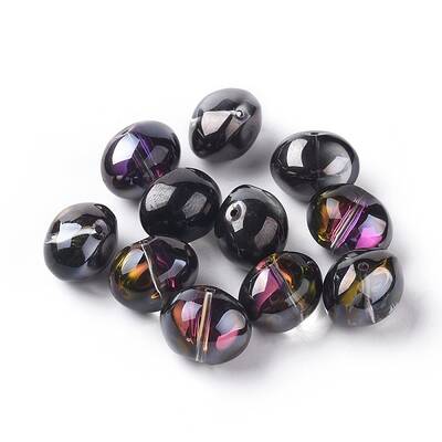 Half Plated Crystal Glass Oval Beads