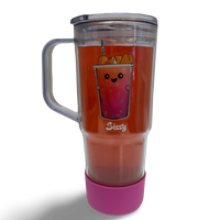 32oz Cuppie Character Tumbler Cup with Colorful Silicone Boot – Fun Loaded Tea Merch Box Gift – Choose from 4 Cute Design...