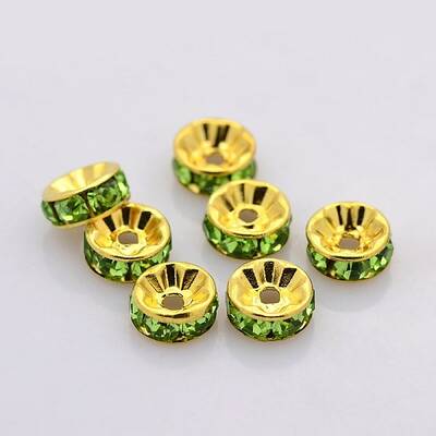Brass Rhinestone Spacer Beads