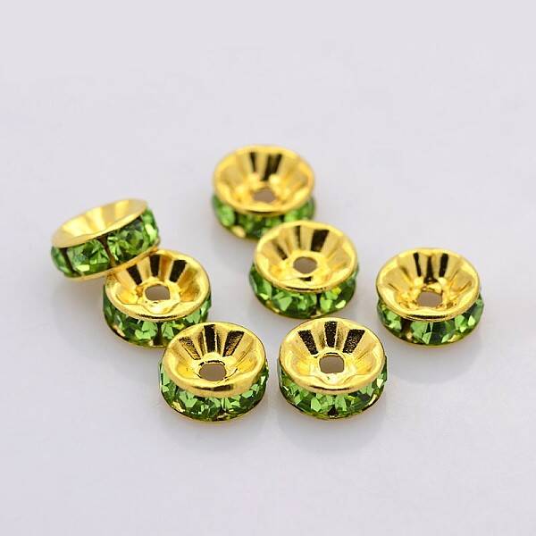 Brass Rhinestone Spacer Beads