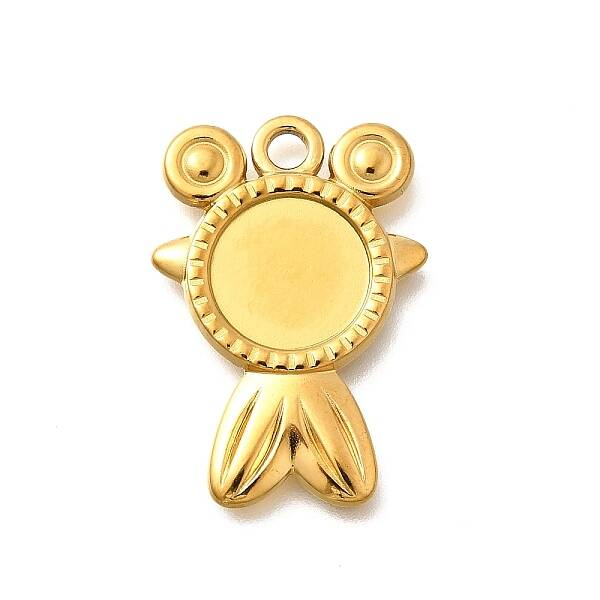 304 Stainless Steel Pendant Cabochon Settings