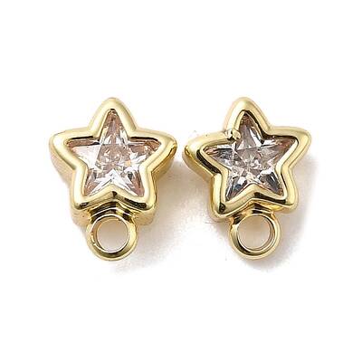 Brass with Cubic Zirconia Stud Earrings Finding