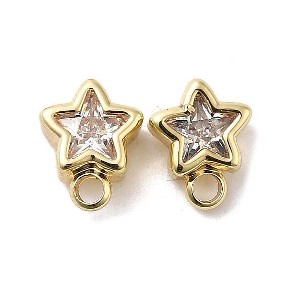 Brass with Cubic Zirconia Stud Earrings Finding