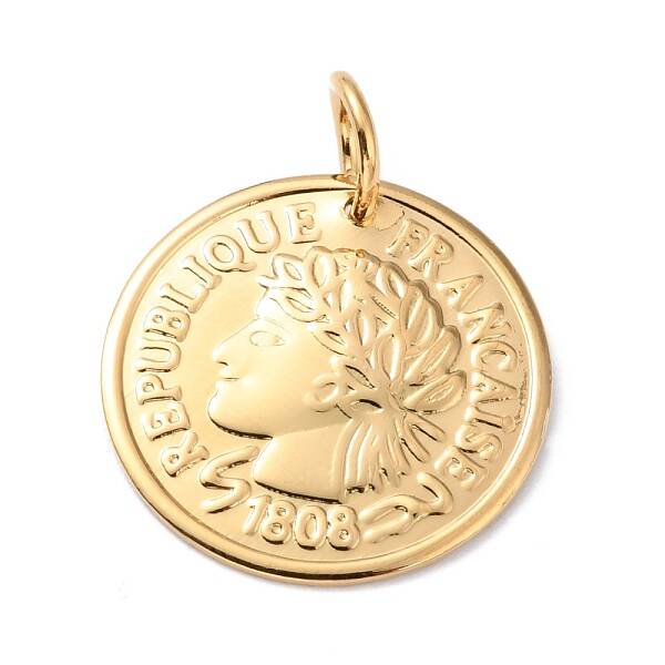 304 Stainless Steel Coin Pendants