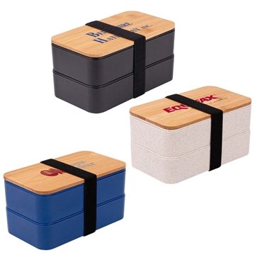 100 Custom Wheat Straw Bento Box - Eco-friendly & Microwave Safe
