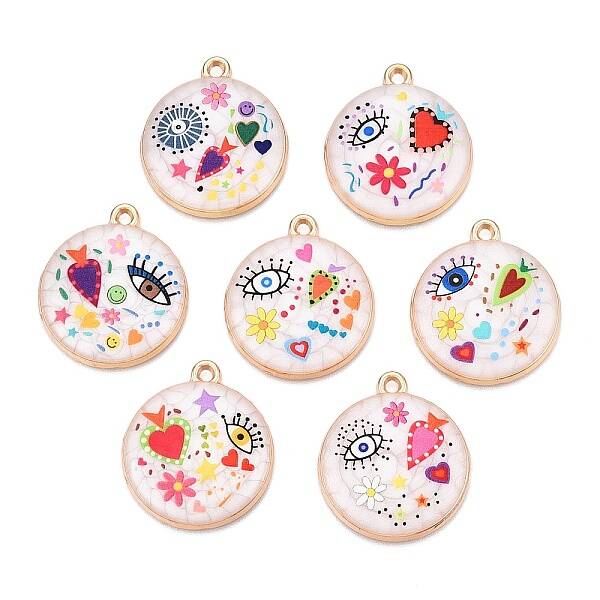Printed Rack Plating Alloy Enamel Pendants
