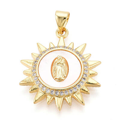 Brass Micro Pave Clear Cubic Zirconia Pendants