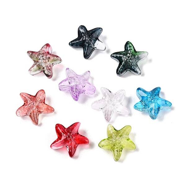 Gradient Color Baking Paint Transparent Glass Beads