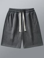 Men's Solid Color Drawstring Waist Shorts, Regular Fit Casual Comfy Breathable Shorts for Summer, Men's Bottoms for Daily Wea...