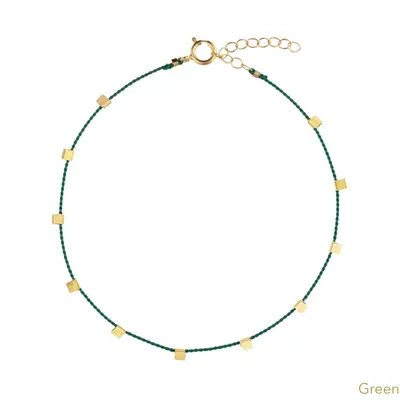 Hilo Anklet | Metal Color: Gold | Color: Green