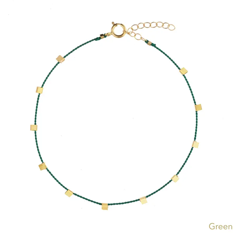 Hilo Anklet | Metal Color: Gold | Color: Green