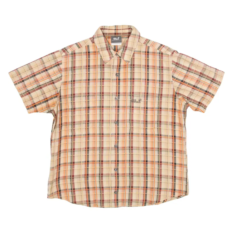 JACK WOLFSKIN Mens Shirt Orange Check S
