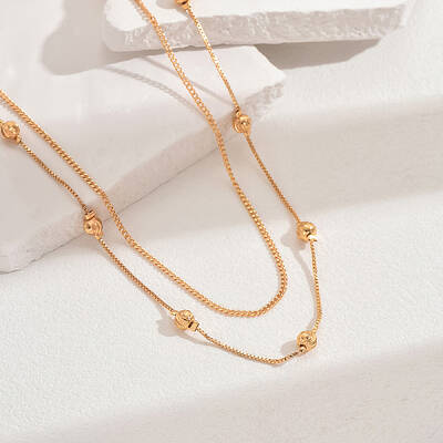Fashionable Brass Double Layer Necklaces for Women