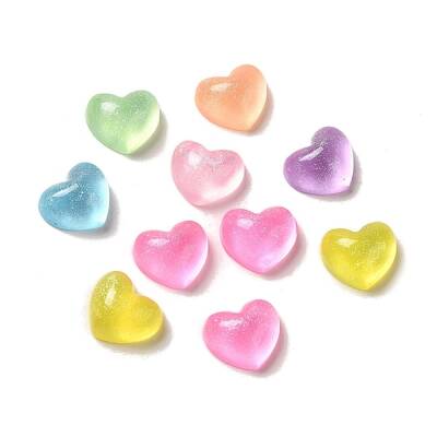 Transparent Resin Decoden Cabochons with Glitter Powder