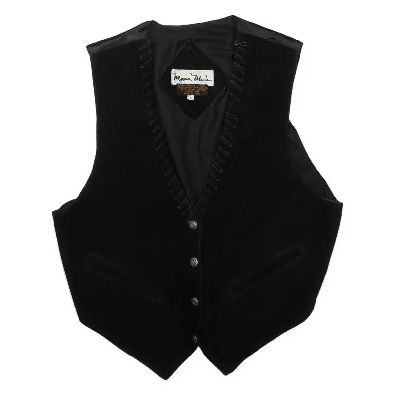 MONA MODE Womens Waistcoat Black L