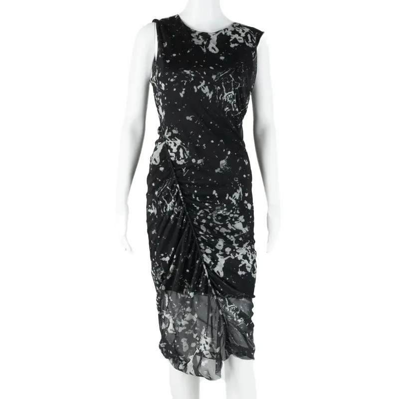 ALL SAINTS Lined Sheer Womens Day Dress Black Sleeveless Long UK 10