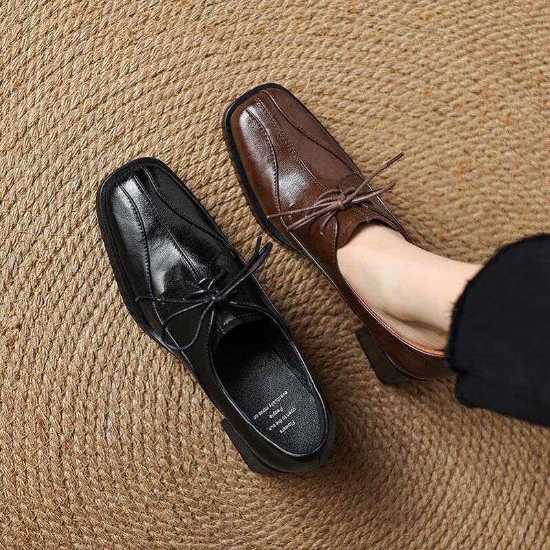 CHIKO Belen Square Toe Block Heels Oxfords Shoes