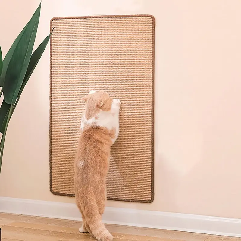 Stickable Cat Scratching Mat, Non-slip Sisal Rope Cat Scratcher Toy, Cat Scratcher Pad, Home Pet Natural Furniture Accessorie...