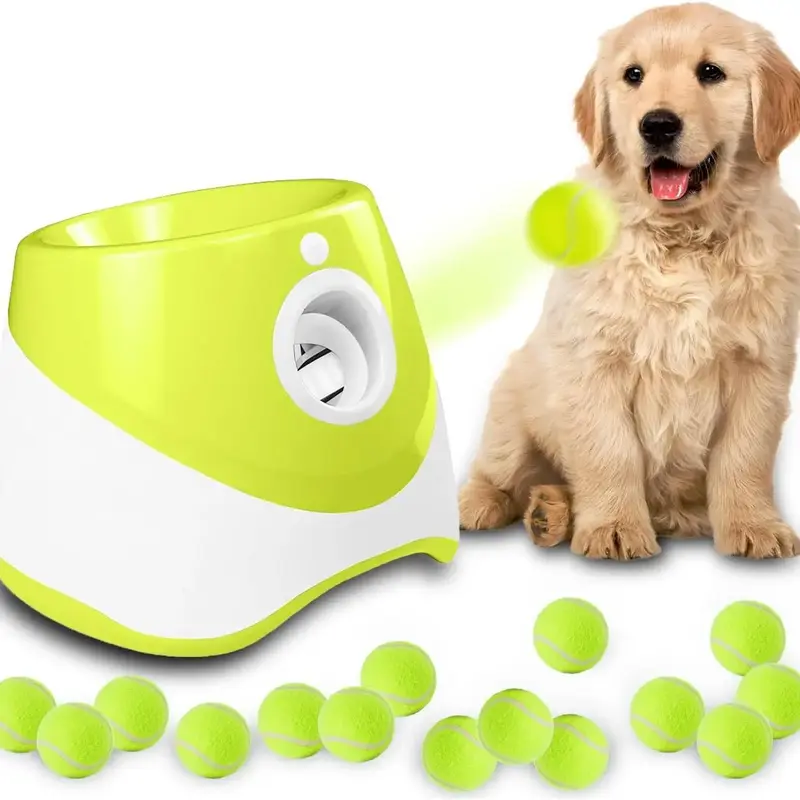 Automatic Dog Ball Launcher with 3 Balls, 1 Box Interactive Dog Tennis Ball Throwing Machine, Pet Products, Dog Toys, New Yea...