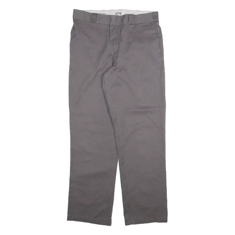 DICKIES 874 Workwear Mens Trousers Grey Regular Straight W34 L31