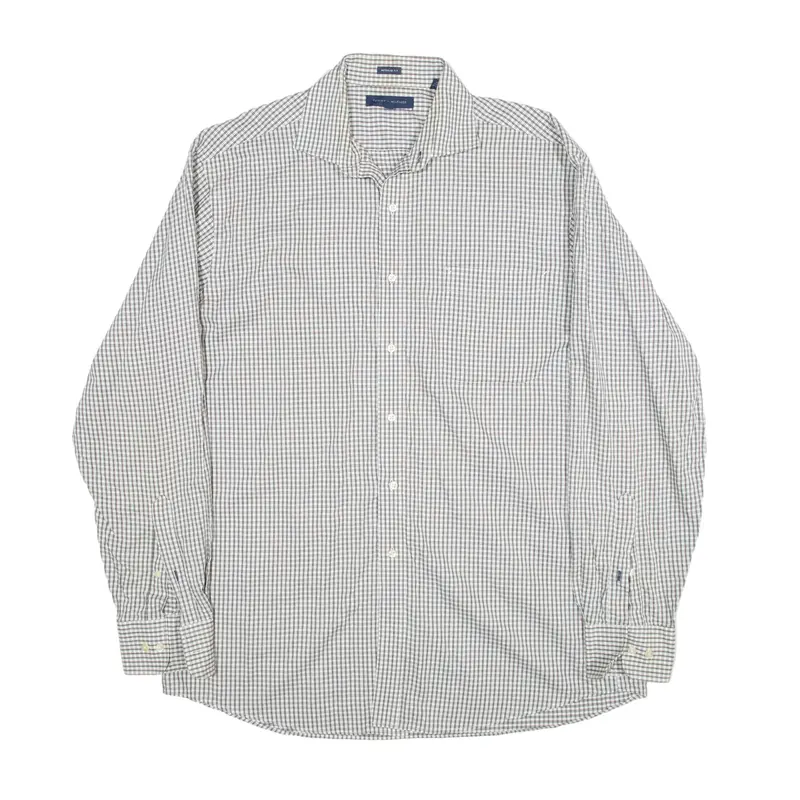 TOMMY HILFIGER Shirt White Check Long Sleeve Mens XL