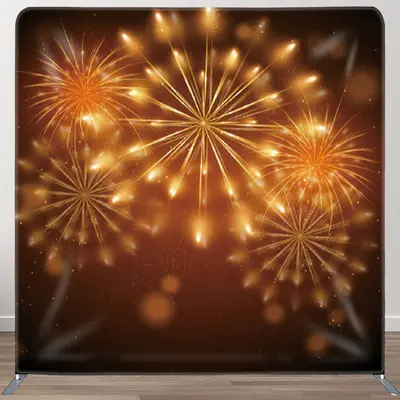 Aperturee Orange Spark Festive Congratulation Party Backdrop - Aperturee