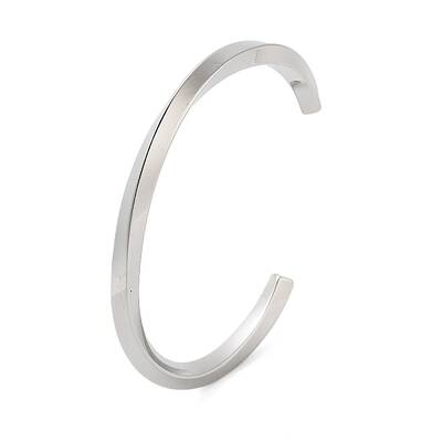 Non-Tarnish 304 Stainless Steel Twisted Open Cuff Bangles for Women