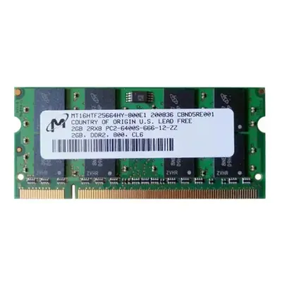 Micron MT16HTF25664HY-800E1 | 2GB DDR2-800MHz PC2-6400 Non-ECC Unbuffered SODIMM CL6 2Rx8 1.8V 200-Pin Memory Module