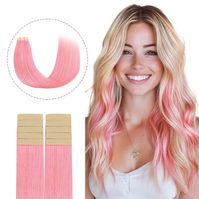GOOGOO Hair 10pcs Tape in Human Hair Extensions 25g to 30g Natural Straight TikTokShopfalldealsforyou