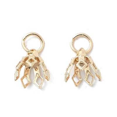 Flower Rack Plating Brass Filigree Bead Cap Bails